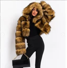 Fur S8XL Mink Coats Women 2021 Winter Top Fashion Pink FAUX Fur Coat Elegant Thick Warm Outerwear Fake Fur Woman fluffy Jacket