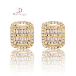Popular New Designed Jewelry 925 Silver Pin real Gold Plated 5A Cubic Zirconia Stone Iced Out Earring