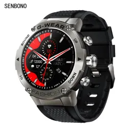 Relógios SENBONO K28H 2021 Smart Watch Homens Resposta Dials Chamada 1.32 Polegada 360 * 360 Tela HD Esporte Smartwatch Homens SPO2 / BP / HR Fiteness Tracker