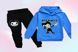 Findpitaya 2020 Yeni Bendy ve Mürekkep Makinesi Sweatshirt ve Pantolon Çocuklar İçin LJ2008183242457