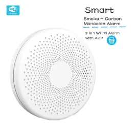 Detector Tuya WIFI Smoke Sensor Sensitive Detector Carbon Monoxide CO Alarm Household Smart Security Protection Fire Equipment Work Alone