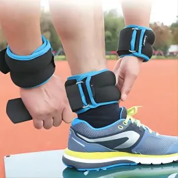 Segurança 1 par de 1 kg de pulso ajustável Pesos do tornozelo tiras de fitness pesos de tornozelo de areia para executar punhos de treinamento de ioga cruzados