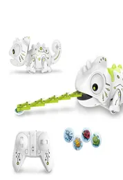 2 4CHZ RC Robot Dinosaur Toys Chameleon Pet Changeable Light Remote Control Electronic Model Animal Intelligent Robot Kit Toys Y206962730