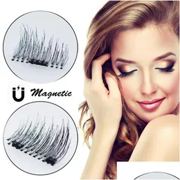 False Eyelashes New Reusable Magnetic Eyelashes Handmade Black Fiber Makeup False Eyelash Extension Eyes Make Up Accessories 1 Pair Dr Dh6Yx