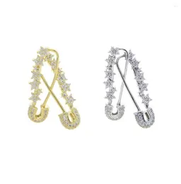 Hoop Earrings 2022 Christmas Gift Fashion Women Jewelry Multi CZ Star Band Unique Trendy Stars Safety Pin Earring2872244