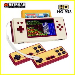 Spelare Feihao Retro Handheld Game Console HD 4.3inch 2.4G Wireless Two Player Red and White Compatible med FC Yellow Multi Cartridge