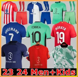 23 24 Soccer Jerseys MORATA GRIEZMANN MEMPHIS 2023 2024 120th M.llorente CORREA KOKE Atletico Madrids Camisetas De Futbol LEMAR CARRASCO Men Kids Kit Football