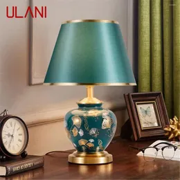 Table Lamps ULANI Modern Green Ceramics Lamp LED Creative Dimming Desk Light Fashion Decor For Home Living Room Bedroom
