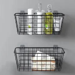 Wall shelf Bathroom kitchen hanging basket Home shower storage shelf Toilet corner organizer Shampoo shelf no drill 240226