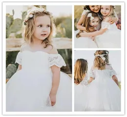 Girl039s Dresses Pretty Lace Tulle Flower Girls Off The Shoulder Ball Gowns Holy First Communion Country Wedding Party Girl Dre9989121