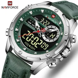 NAVIFORCE Watches Men Luxury Brand Military Sport Mens Wrist Watch Chronograph Quartz Waterproof Watch Leather Male Clock 240220