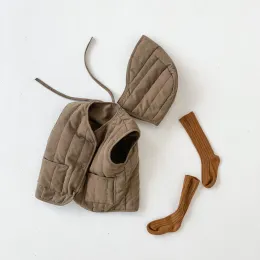 Mäntel Oberbekleidung Windschutz -Schichten Outfits Baby Winter Kleidung Herbst Kinder Weste Kinder Mädchen Solid Druckjacke Winter Jungen warm warm