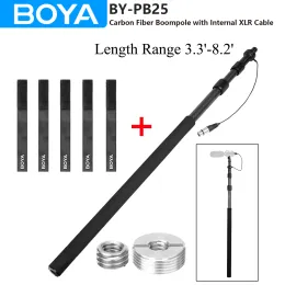 Accessories Boya Bypb25 on Stage Carbon Fiber Boom Pole Holder in 3 Sections for Interview Shotgun Microphones Extension Studio Film Micro