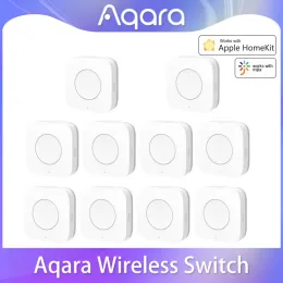 Control Aqara Wireless Mini Switch Zigbee Connection Versatile 3way Control Button for Smart Home Devices Compatible with Apple HomeKit