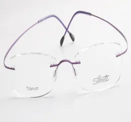 Wholewholeluxurybrand Silhouette Titanium Rimless Optical Glasses Frame Inga skruvar för receptbelagda med BAX 8454670