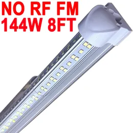 25Pack LED T8 Shop Light, 8FT 144W 6500K Daylight White Linkable NO-RF RM LED Integrated Tube Lights LED Bar Lights for Garage,Workshop,Workbench crestech