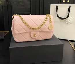 23S Luxury Designer CC Women's Shoulder Bag Flip Panel CF Crossbody Bag with Leather Chain Handbag