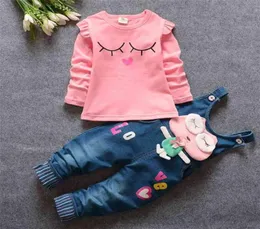 Bibicola Baby Girl Clothing Set Kids 3st Coat T Shirt Pants Barn Söta prinsessa hjärtformad tryck Bow Baby Girl Outfits 29535850