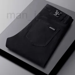 Мужские джинсы Дизайнерские черные высококачественные мужские джинсы осенью и зимой, новые легкие роскошные маленькие прямые брюки, облегающие повседневные эластичные брюки, тренд O9XV