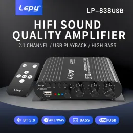 アンプLepy LP838USB Bluetooth 5.0アンプ2.1 3チャンネルスーパーベースサポートUSBロスレス音楽プレイリモートコントロールデジタルアンプ