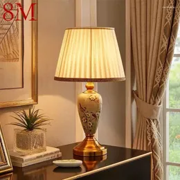 Table Lamps 8M Modern Ceramics Lamp LED Creative Dimming Remote Control Desk Light For Home Living Room Bedroom Bedside