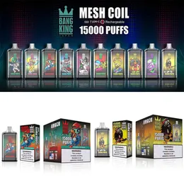 Original Bang King 15000 baforadas 20 cores Vape descartável e-cigarros vapes dispositivo eletrônico pré-cheio vape vs puff 15k 15000 9k 7000 12000 15k bang box 12000