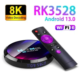 Komunikacja Max Smart H96 Ultra HD 4KX2K wyjściowa Wi -Fi 6 Android 13 Odtwarzacz multimediów Ustaw najwyższy odbiornik 16 GB 32GB 64 GB TV Box