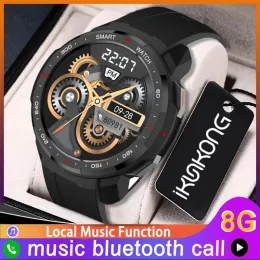 Relógios 2022 Nova Música Local 8G Memória Homens Relógio Inteligente com Chamadas Homens Mulheres SmartWatch Sport Fitness Tracker para Android Samsung Apple