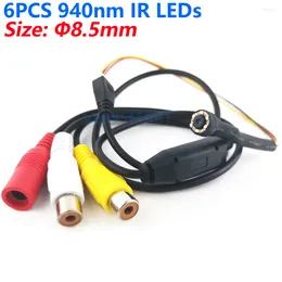 Micro Mini Analog CCTV Camera HD 3.6mm 90degree 700TVL 6PCS 940nm Infrared IR LEDs Night Vision