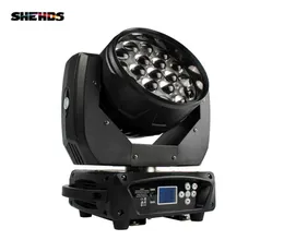 Shehds New LED Zoom Moving Head Light 19x15W RGBW Wash DMX512 Stage Lighting Professional Equipture for DJ Disco Party Bar Effect 7535218