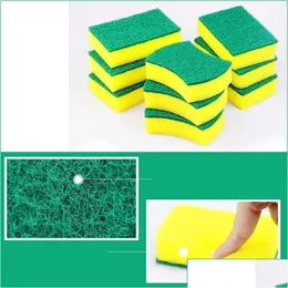 Sponges Scouring Pads 11X7X3Cm High-Density Sponge Wipe One Hundred Cleaning Cloth Kitchen Dish Drop Delivery Home Garden Housekee Dhltp