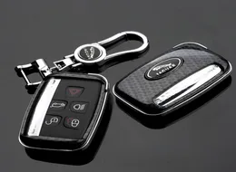 For Jaguar XE XF XJ FPACE Carbon Fiber Style Car Remote Key Shell Fob Case Cover with Metal KeyChain1432830