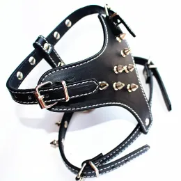 Harnesses Personalized Simulated Leather PU Dog Studded Chest Strap Punk Studded Dog Harness Adjustable for Dog Going Out Dog Accessories