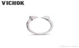 Anello in argento sterling 925 a forma di freccia Gioielli in evidenza Anello di coda punk Stile vintage per le donne Amicizia Ragazza Punk Anello di lusso VIC4520884