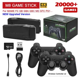 Console M8 4K Video videogiochi Console 64G Games incorporato 20000 Game Handhell Game Player 2 Wireless Controller Game Stick Childre