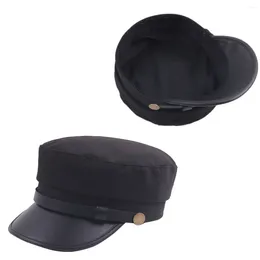 Boinas vintage boina outono elegante chapéu de topo moda selvagem casual simples jovem pintor (preto)