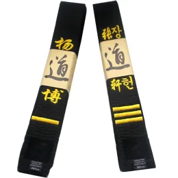 Products 5cm Width Customizable Taekwondo Black Belt WTF ITF 1.8M3.2M Karate Black Belt Embroidery Name Judo Uniform Cotton Waist Band