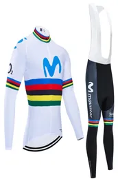 2020 movistar TEAM CYCLING JACKET 20D pantaloni da bici set Ropa Ciclismo MENS inverno pile termico pro BICICLETTA maglia Maillot wear9683186