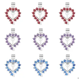 Lockets 10Pcs Bright Sier Heart Shape Pearl Cage Locket Pendants Aromatherapy Essential Oil Diffuser Necklace For Diy Jewelry Drop Del Dhp5Y