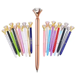 Ballpoint Pens Wholesale Crystal Glass Kawaii Ballpoint Pen Big Gem Ball Pens With Large Diamond Fashion School Office Supplies Drop D Dhenp