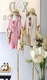 Gooporson Летняя детская одежда Модное корейское пальто-рубашка-шорты 3 шт. Милый комплект одежды для маленьких девочек для детей Одежда 2108046320949