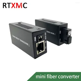 Equipamento de fibra óptica 10 pares menor 1GE1GF Case Mini Gigabit Conversor de mídia óptica 10/100/1000Mbps SingleMode SingleFiber SC SEM energia