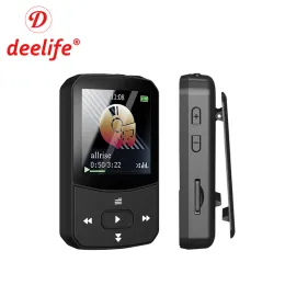 Jogadores Deelife Sport Bluetooth Mp3 Player para correr com música jogar braçadeira portátil clipe pedômetro rádio FM Gravação Mini MP 3
