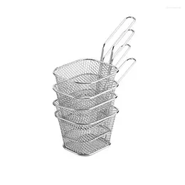 Plates Mini Fry Baskets Mesh Wire French Fries Chip Basket Net Presentation Holder For Kitchen