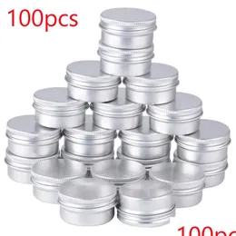 Storage Bottles & Jars 100Pcs Aluminum Jar Tins 20Ml 39X20Mm Screw Top Round Aluminumed Tin Cans Metal Storage Jars Containers With Sc Dhqom