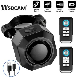 Kits Wsdcam USB Rechargeable Bike Alarm Anti Theft Security Alarms for Wireless Alarm Remote Control Motorcycle Bicycle Warning Bell