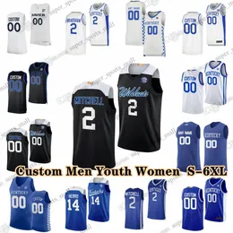 NCAA Custom S-6XL Kentucky Wildcats College Basketball 12 Antonio Reeves Jerseys 4 Tre Mitchell 15 Reed Sheppard 0 Rob Dillingham 21 D.J.Wagner Justin Edwards Thiero