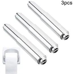 Bath Accessory Set 3Pcs Roll Paper Towel Shaft Chromium Plated Spring Telescoping Replacement Spindle Holder Bathroom Toilet Accessories