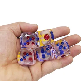 파티 호의 100pcs gambing 24mm 6 sided crystal dices party 선호 투명한 맑은 주사위 어린이 게임 어린이 교육 장난감 게임 mahj dhisg