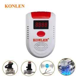 Detector Natural LPG Gas Leak Sensor Detector with Solenoid Valve Pipeline Methane Leakage Digital LED Alarm Safety 12V Wireless 433MHZ